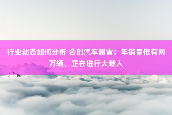 行业动态如何分析 合创汽车暴雷：年销量惟有两万辆，正在进行大裁人