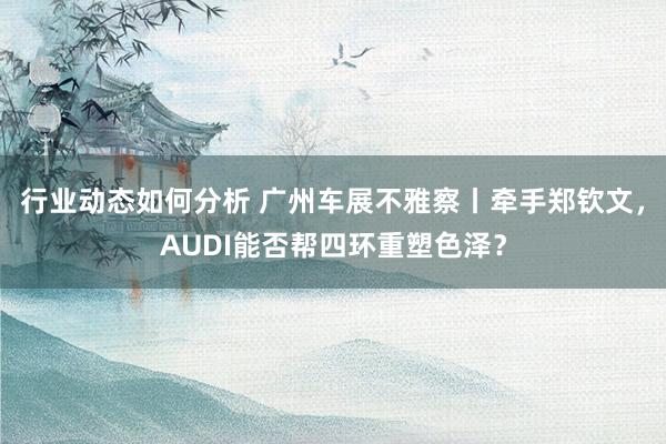 行业动态如何分析 广州车展不雅察丨牵手郑钦文，AUDI能否帮四环重塑色泽？