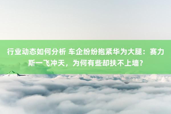 行业动态如何分析 车企纷纷抱紧华为大腿：赛力斯一飞冲天，为何有些却扶不上墙？