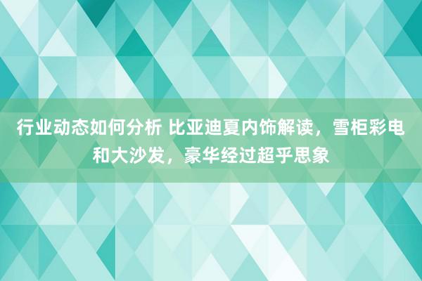 行业动态如何分析 比亚迪夏内饰解读，雪柜彩电和大沙发，豪华经过超乎思象