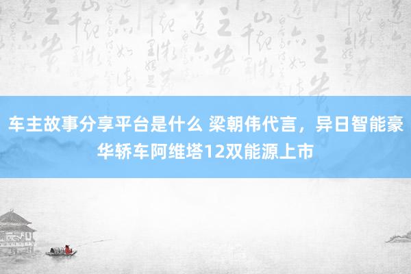 车主故事分享平台是什么 梁朝伟代言，异日智能豪华轿车阿维塔12双能源上市