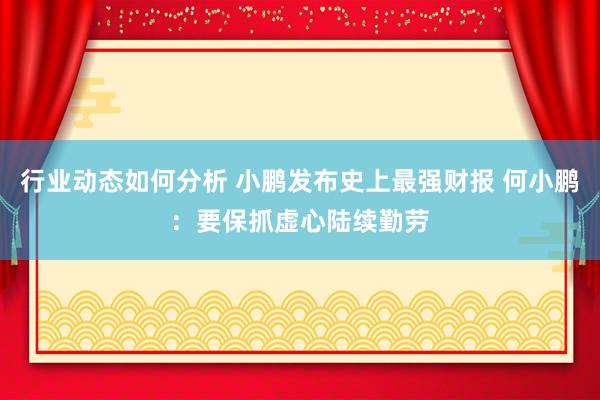 行业动态如何分析 小鹏发布史上最强财报 何小鹏：要保抓虚心陆续勤劳