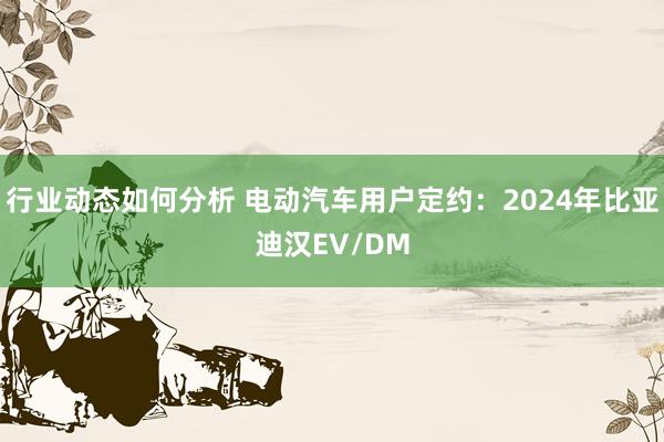 行业动态如何分析 电动汽车用户定约：2024年比亚迪汉EV/DM