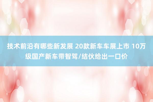 技术前沿有哪些新发展 20款新车车展上市 10万级国产新车带智驾/结伙给出一口价