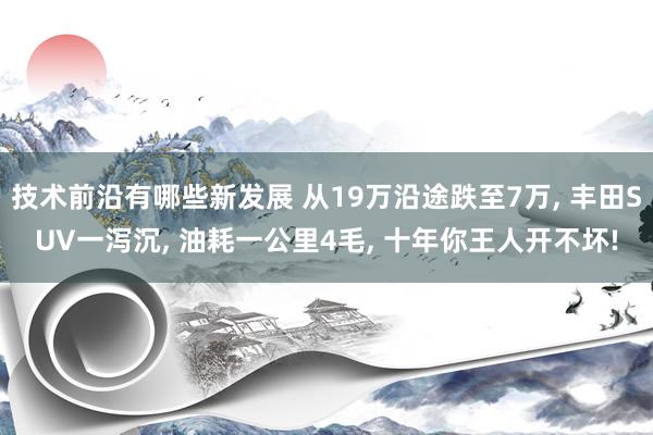 技术前沿有哪些新发展 从19万沿途跌至7万, 丰田SUV一泻沉, 油耗一公里4毛, 十年你王人开不坏!