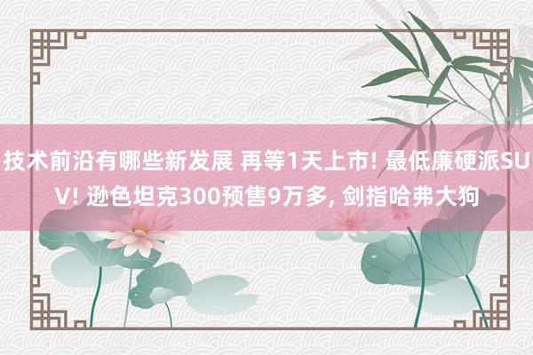 技术前沿有哪些新发展 再等1天上市! 最低廉硬派SUV! 逊色坦克300预售9万多, 剑指哈弗大狗