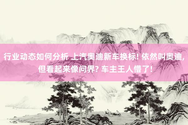 行业动态如何分析 上汽奥迪新车换标! 依然叫奥迪, 但看起来像问界? 车主王人懵了!