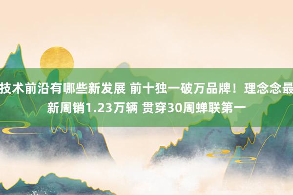 技术前沿有哪些新发展 前十独一破万品牌！理念念最新周销1.23万辆 贯穿30周蝉联第一