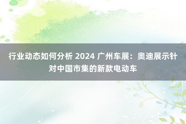 行业动态如何分析 2024 广州车展：奥迪展示针对中国市集的新款电动车