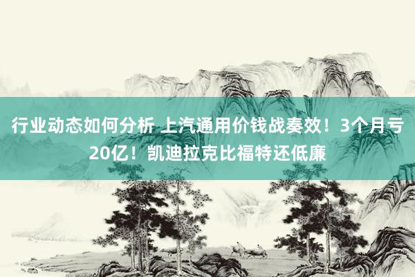 行业动态如何分析 上汽通用价钱战奏效！3个月亏20亿！凯迪拉克比福特还低廉