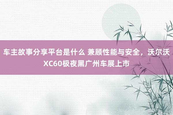 车主故事分享平台是什么 兼顾性能与安全，沃尔沃XC60极夜黑广州车展上市