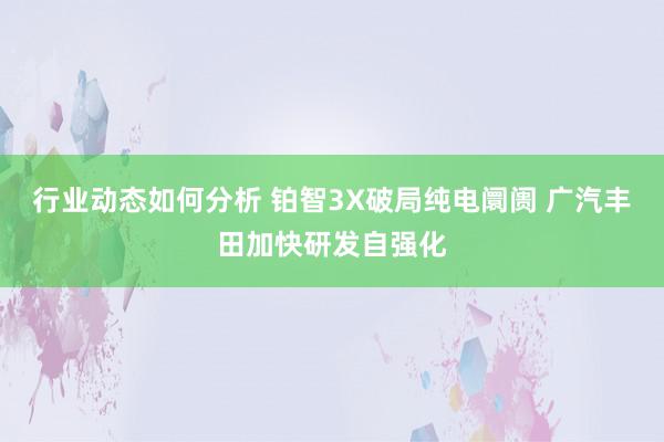 行业动态如何分析 铂智3X破局纯电阛阓 广汽丰田加快研发自强化